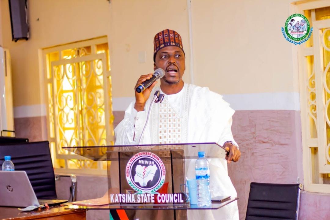 MHWUN family member speaking on stage